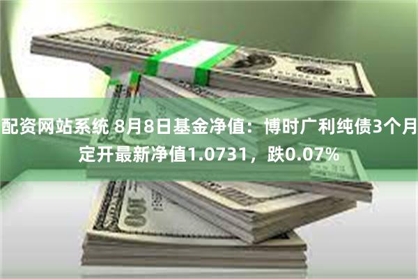 配资网站系统 8月8日基金净值：博时广利纯债3个月定开最新净值1.0731，跌0.07%